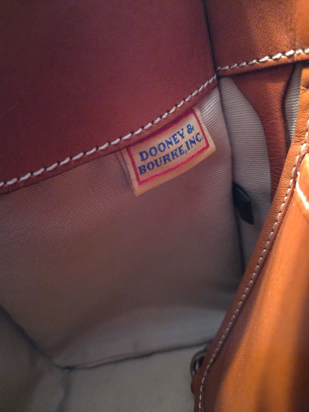Dooney & Bourke Signature Crescent Hobo Bag In Tan With Brown Leather Trim - Picture 5 of 7